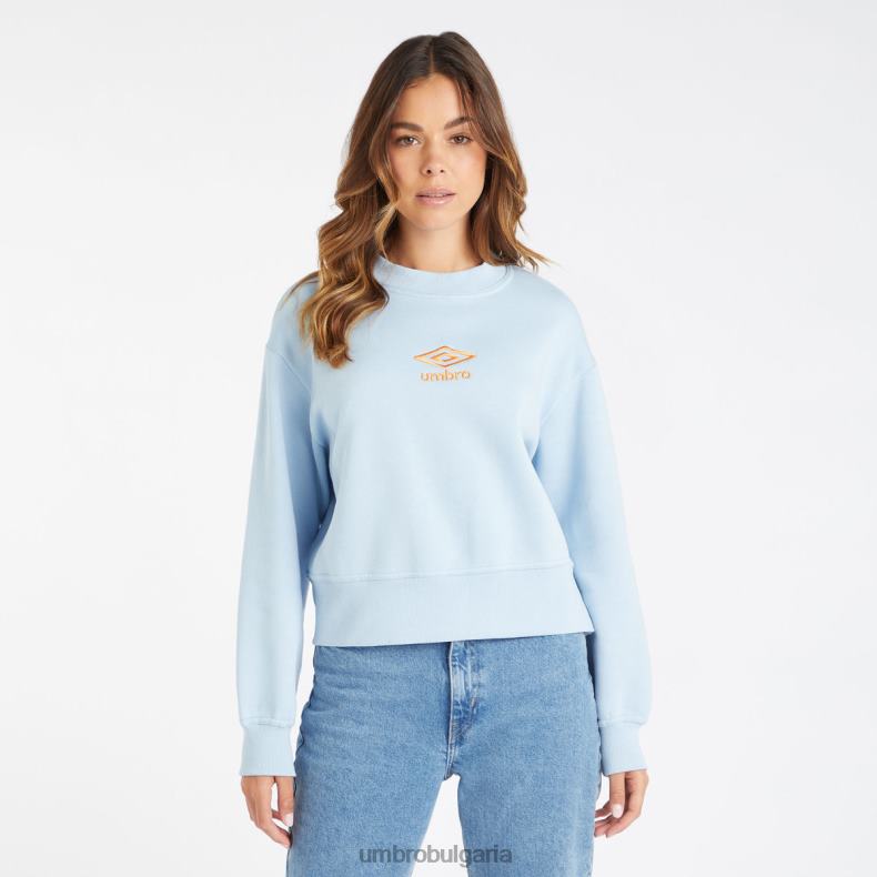 облекло Umbro core boxy суичър ангелски водопад/пламтящо оранжево Жени BVP8P426