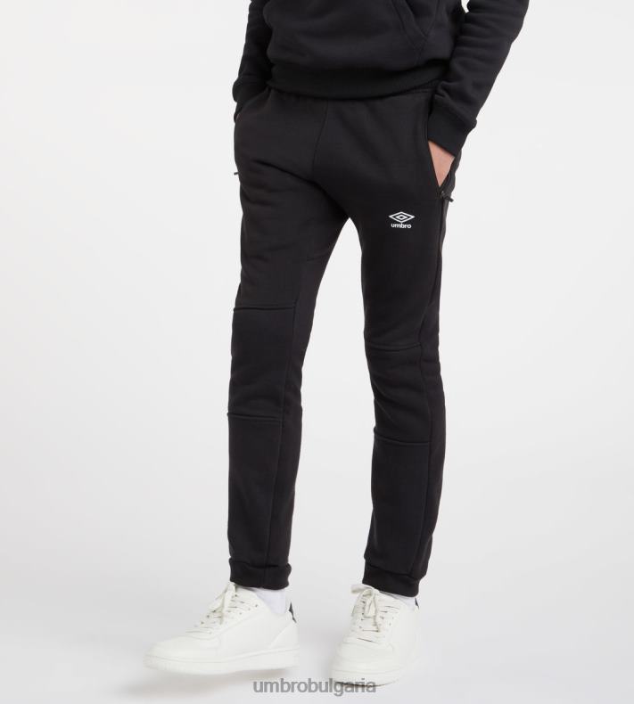 облекло Umbro клубни панталони за свободното време младши Черно бяла деца BVP8P649