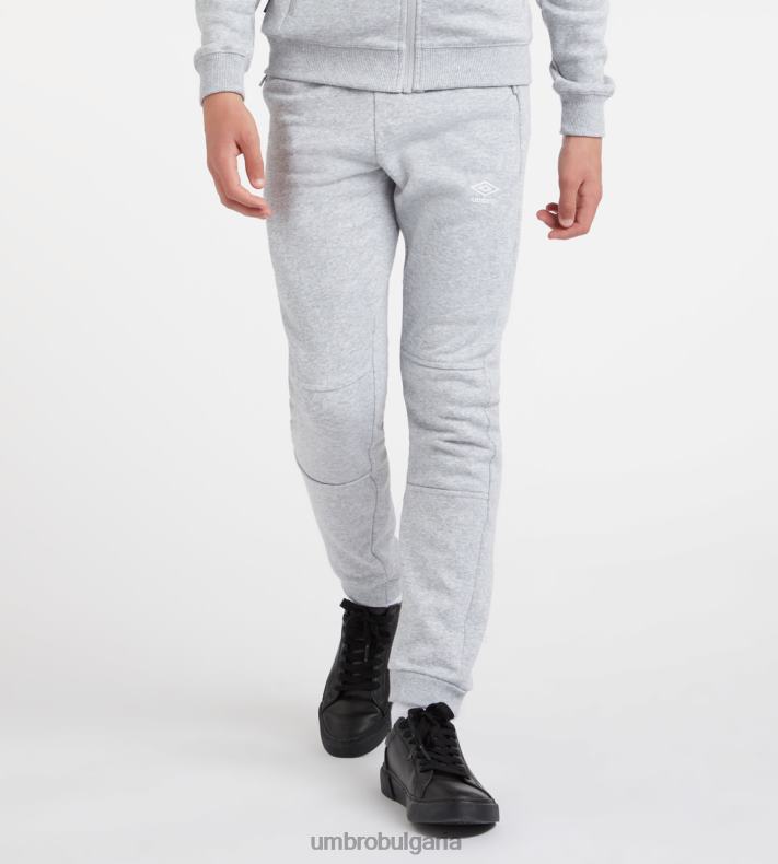 облекло Umbro клубни панталони за свободното време младши сив мергел/бял деца BVP8P650