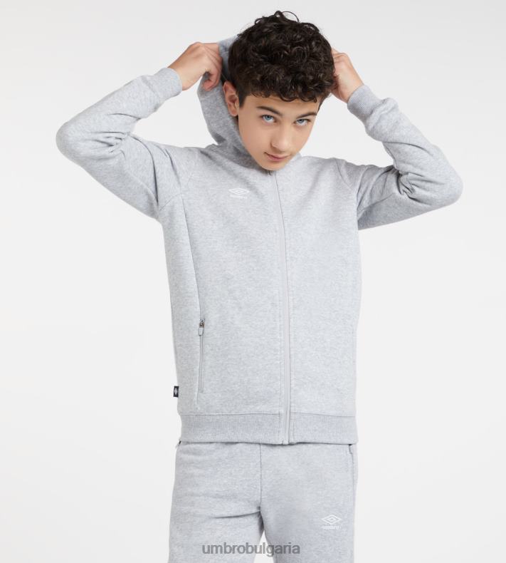 облекло Umbro club leisure zt hoodie junior сив мергел/бял деца BVP8P614