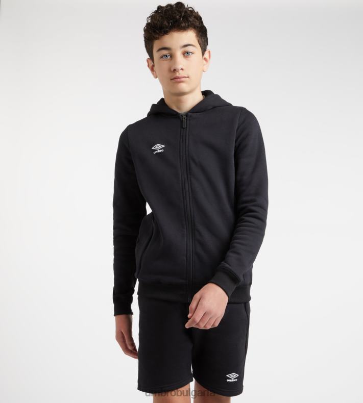 облекло Umbro club leisure zt hoodie junior Черно бяла деца BVP8P615