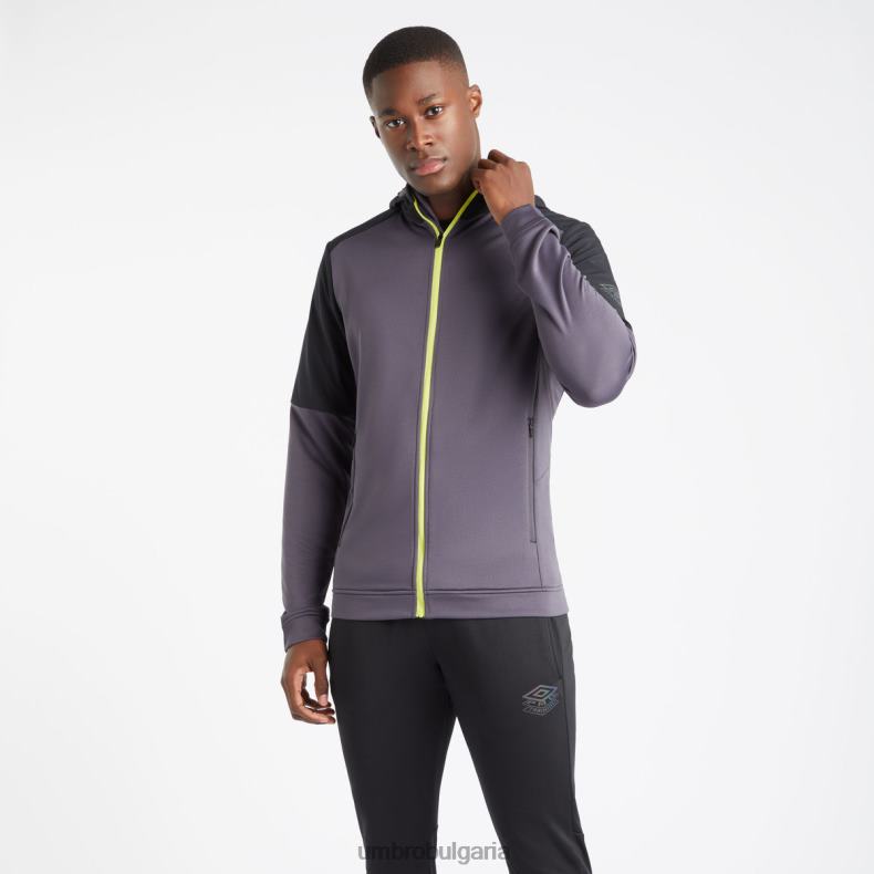 облекло Umbro про тренировъчен хибриден fz hoodie periscope/black/limeade мъже BVP8P150