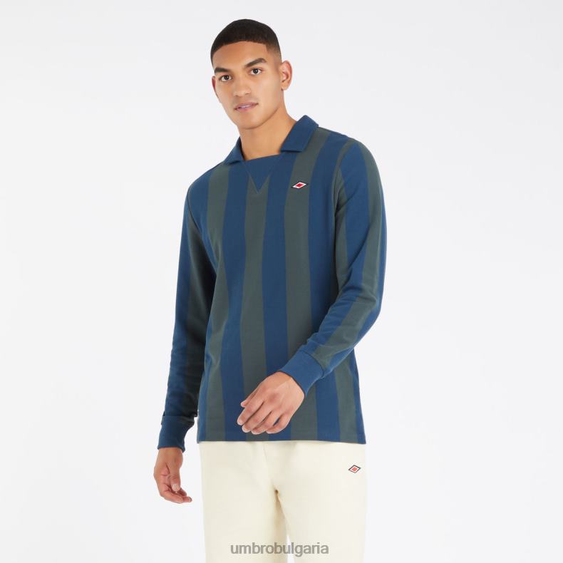 облекло Umbro фланелка на райе с дълъг ръкав морски мъх/лунна светлина мъже BVP8P36