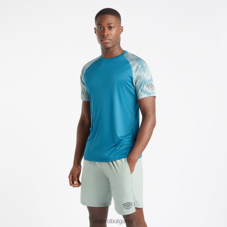 облекло Umbro професионално тренировъчно трико с графичен ръкав син корал/киноа зелено мъже BVP8P75