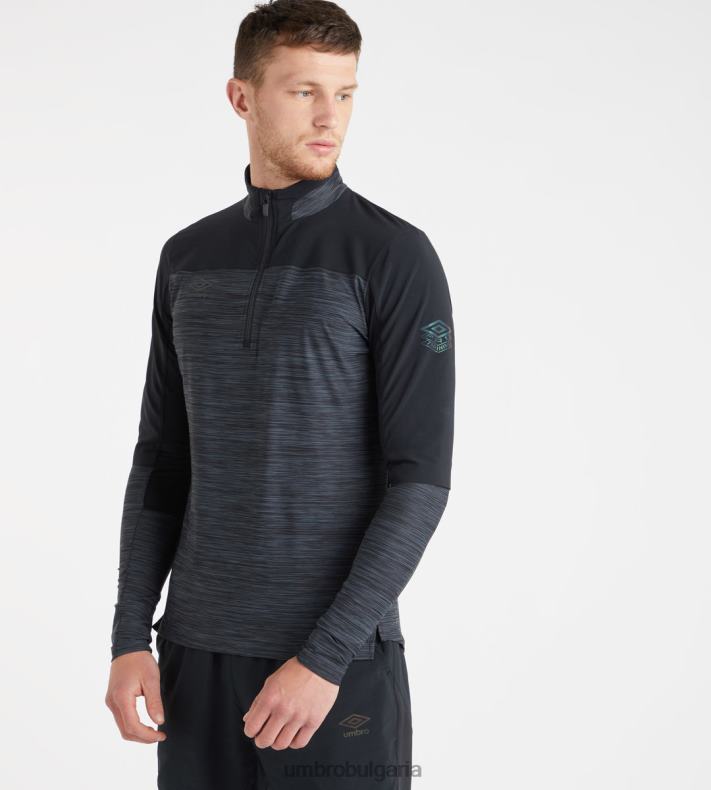 облекло Umbro професионална тренировка елитна тренировка с половин цип черно/въглерод мъже BVP8P92