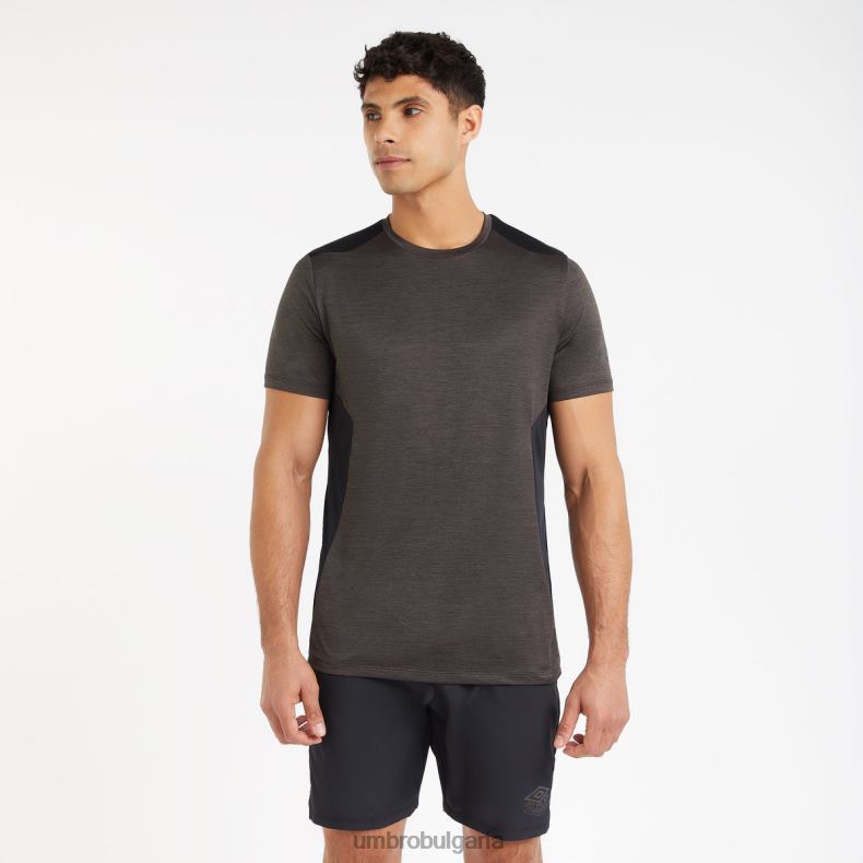 облекло Umbro про тренировъчна тениска marl poly черен мергел мъже BVP8P17