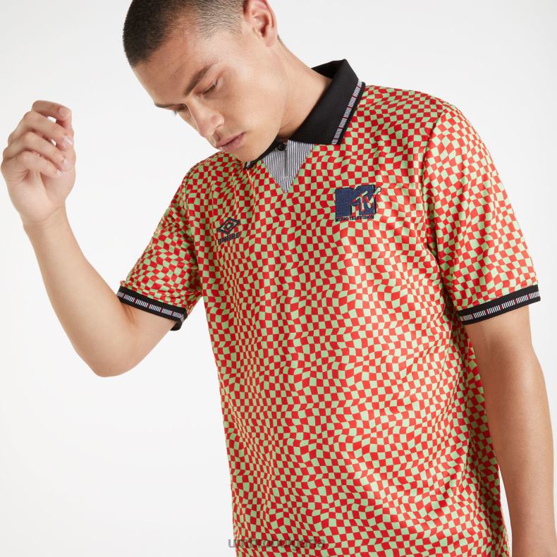 облекло Umbro mtv фланелка нефритен лайм/пламъчно алено мъже BVP8P7