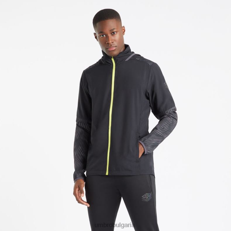 облекло Umbro професионално тренировъчно яке за душ с графики черно/перископ/лимеада мъже BVP8P234