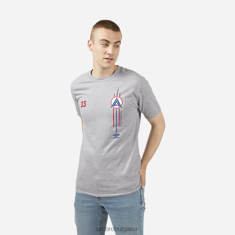 спорт Umbro alex albon - двоен гърди call out - Williams racing tee сив мергел унисекс BVP8P387