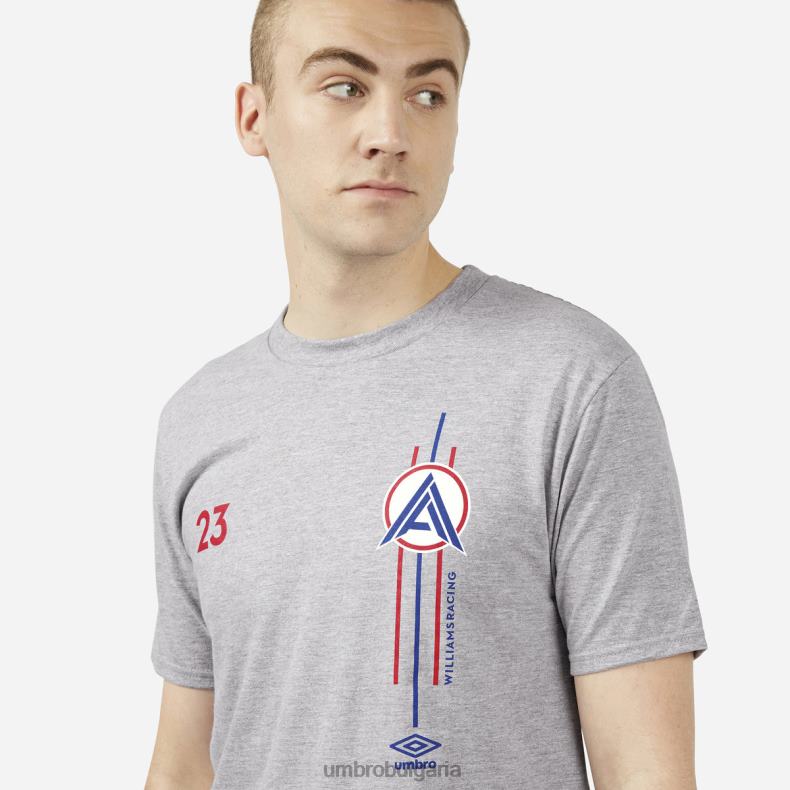 спорт Umbro alex albon - двоен гърди call out - Williams racing tee сив мергел унисекс BVP8P387